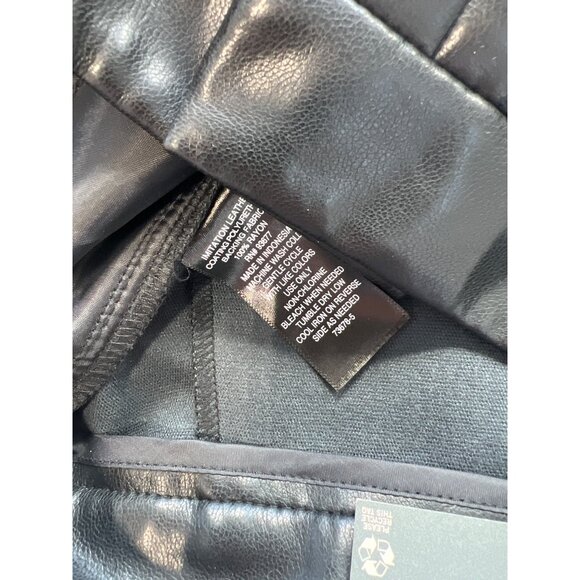 Worthington Faux Leather Straight Leg Pants Women 18 Black Rayon Career Work NEW - Picture 8 of 9